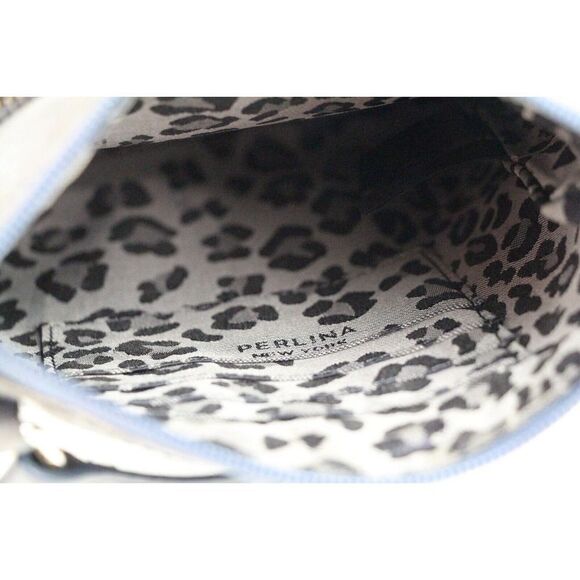 PERLINA DARK GRAY GENUINE LEATHER X-BODY ORGANIZER SHOULDER BAG HANDBAG PURSE - Picture 11 of 13